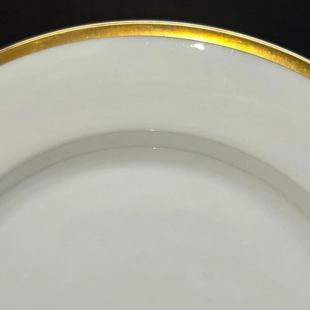 Vintage Turin Bavaria Lunch Plates White With Gold Trim 8.75